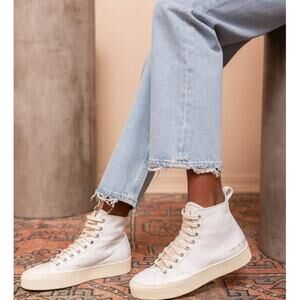 Woman by Common Projects Tournament Leather Hi Top White EU 40 NEW Quietluxury